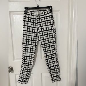 Black and white dress pants